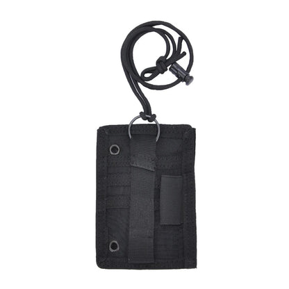 Portable Tactical Card Sleeve Clear ID Tag Holder Neck Lanyard Waterproof Document Pouch Military Style Badge Bag