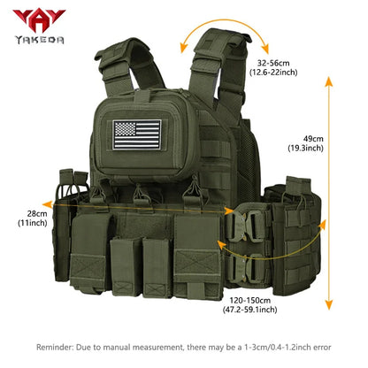 YAKEDA (with American flag) outdoor MOLLE mounted multi-functional vest equipment training snake buckle chest hanging bellyband