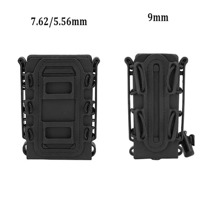 2PCS/Set Molle Magazine Pouch 5.56 7.62 9mm Mag Holster Rifle Pistol Magaizne Case Holder for AR15 M4 AK Glock 17 M9 Universal