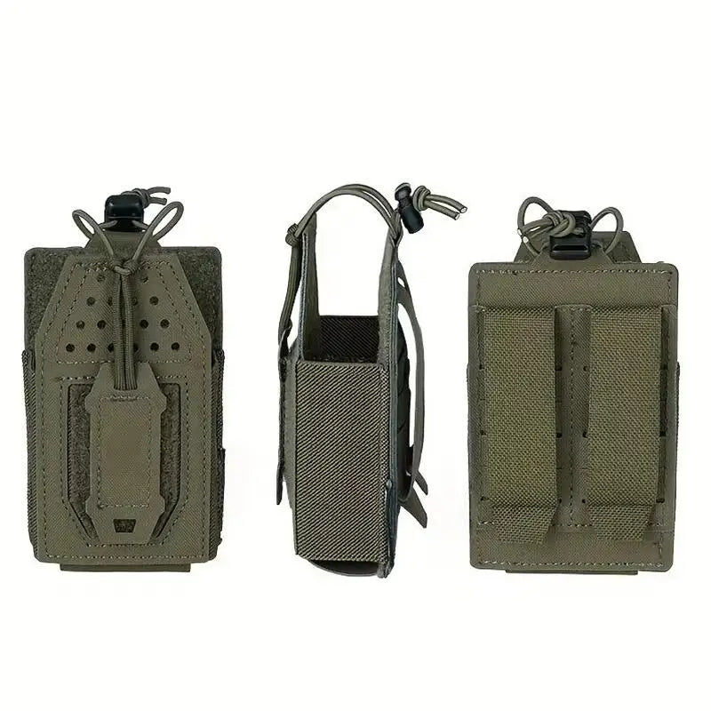 Tactical Radio Pouch Hunting Walkie Talkie Holder Open-Top Interphone Hanging Bag Molle Nylon Magazine Pouch