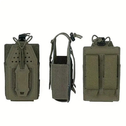 Tactical Radio Pouch Hunting Walkie Talkie Holder Open-Top Interphone Hanging Bag Molle Nylon Magazine Pouch