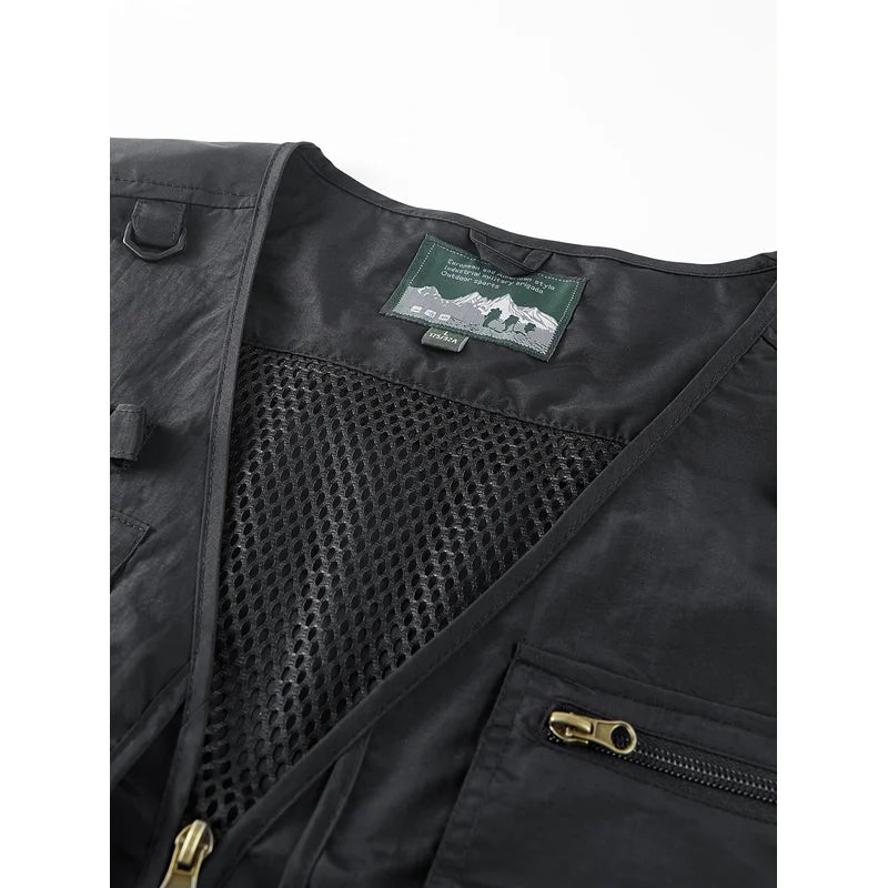Vests Man Biker Vest Outdoor Sleeveless Top Hunting Work Summer Mesh Breathable Fishing Photography Men Women Coat