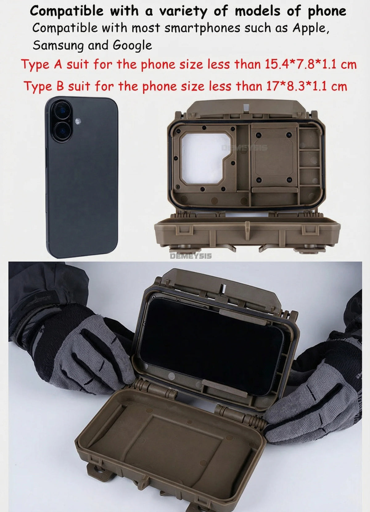 Universal Tactical Phone Case V2 PLUS MOLLE Vest Map GPS Navigation Board Device Holder for Airsoft Paintball Hunting CS Game
