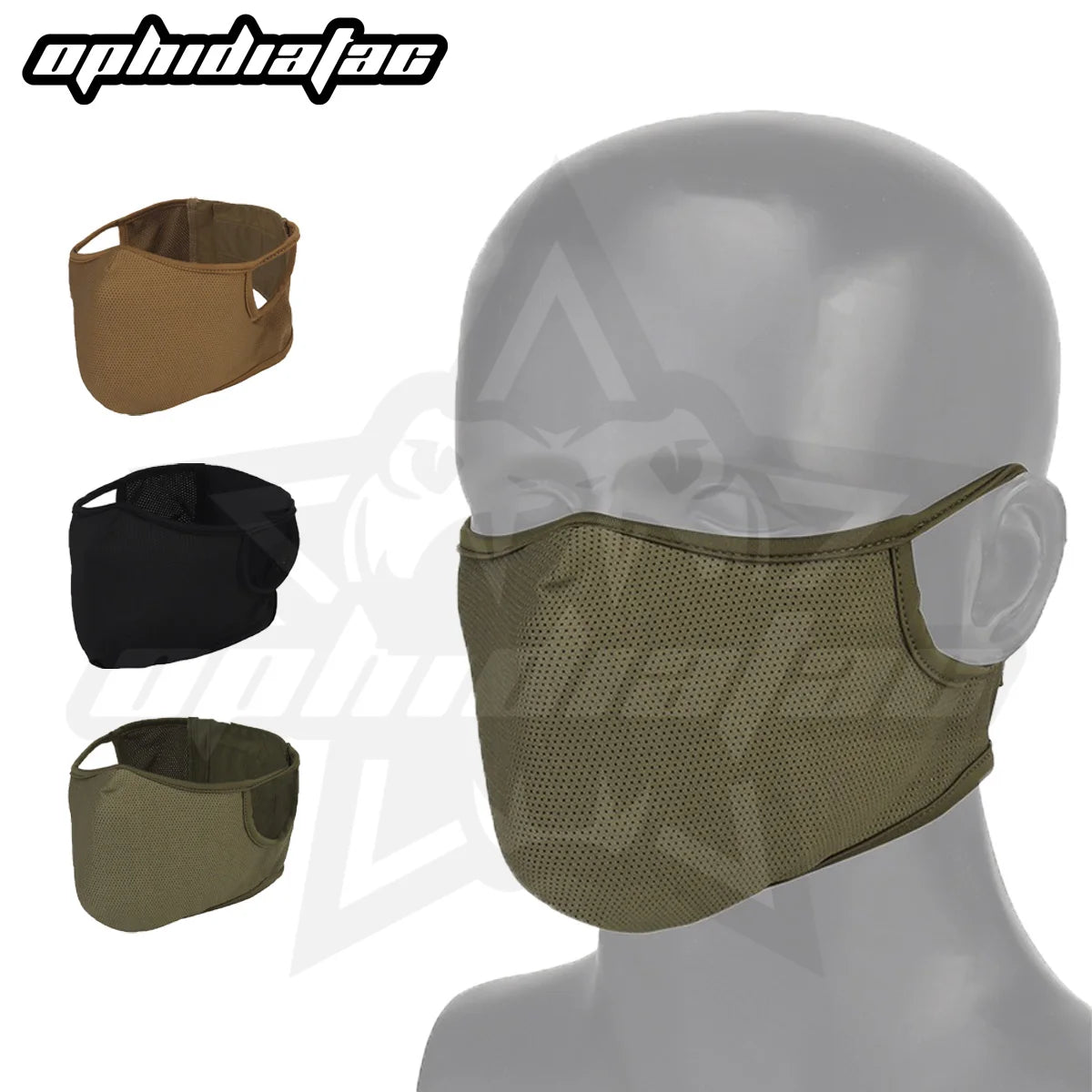Shooting Mask Outdoor Breathable Elastic Soft Mask Free Ear Protection Air Gun Cycling Half Face Mask - M/L Size