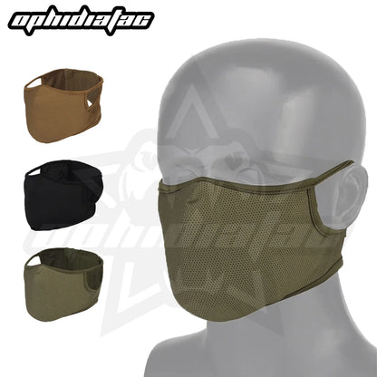 Shooting Mask Outdoor Breathable Elastic Soft Mask Free Ear Protection Air Gun Cycling Half Face Mask - M/L Size