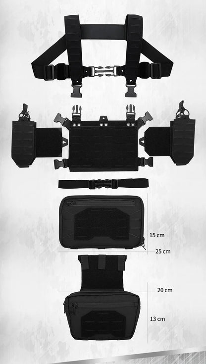YAKEDA Camo Molle Chest Rig Fight Chassis Placard Laser Detachable Hook Loop Airsoft Magazine Pouch Tactical Plate Carrier Vest
