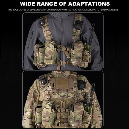 Alpha Tactical Chest Rig MOLLE System Modular Quick Release Vest fit  Airsoft Magazine Pouch Outdoor Hunting Waist Bag