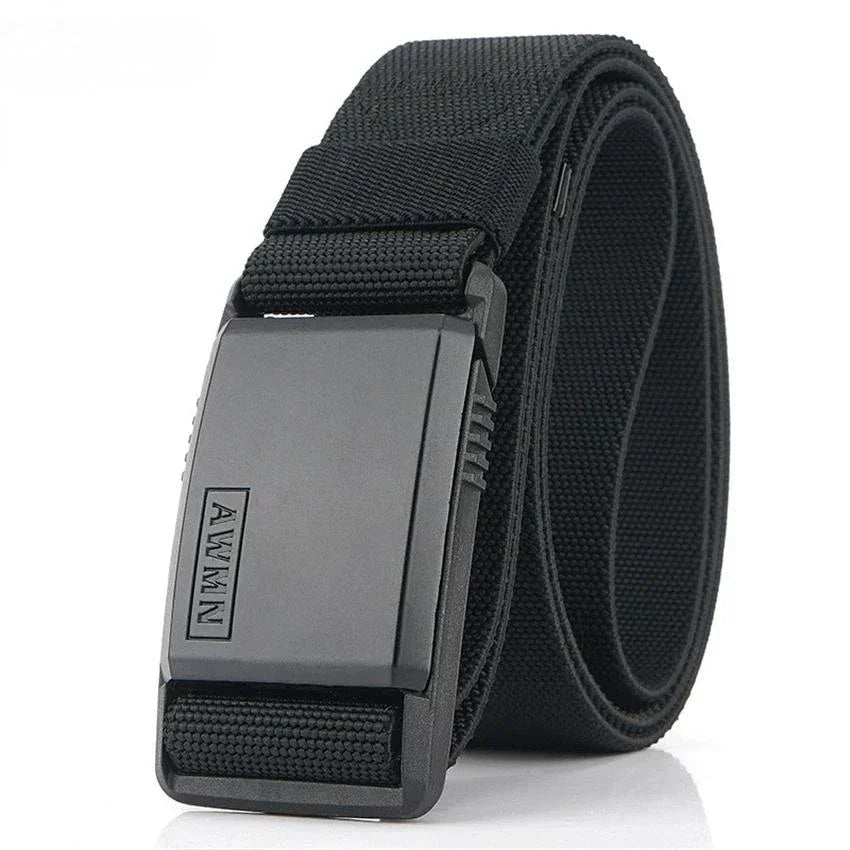 1pc New Men Nylon Belt Magnetic Buckle Adjustable Belts For Men Military  Elastic Belts High Quality Wear-resistant