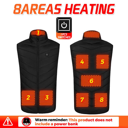 21 Heated Vest Zones Electric Heated Jackets Oversized USB Electric Jacket Men Women Winter Warm Coat For Hiking Outdoor Camping