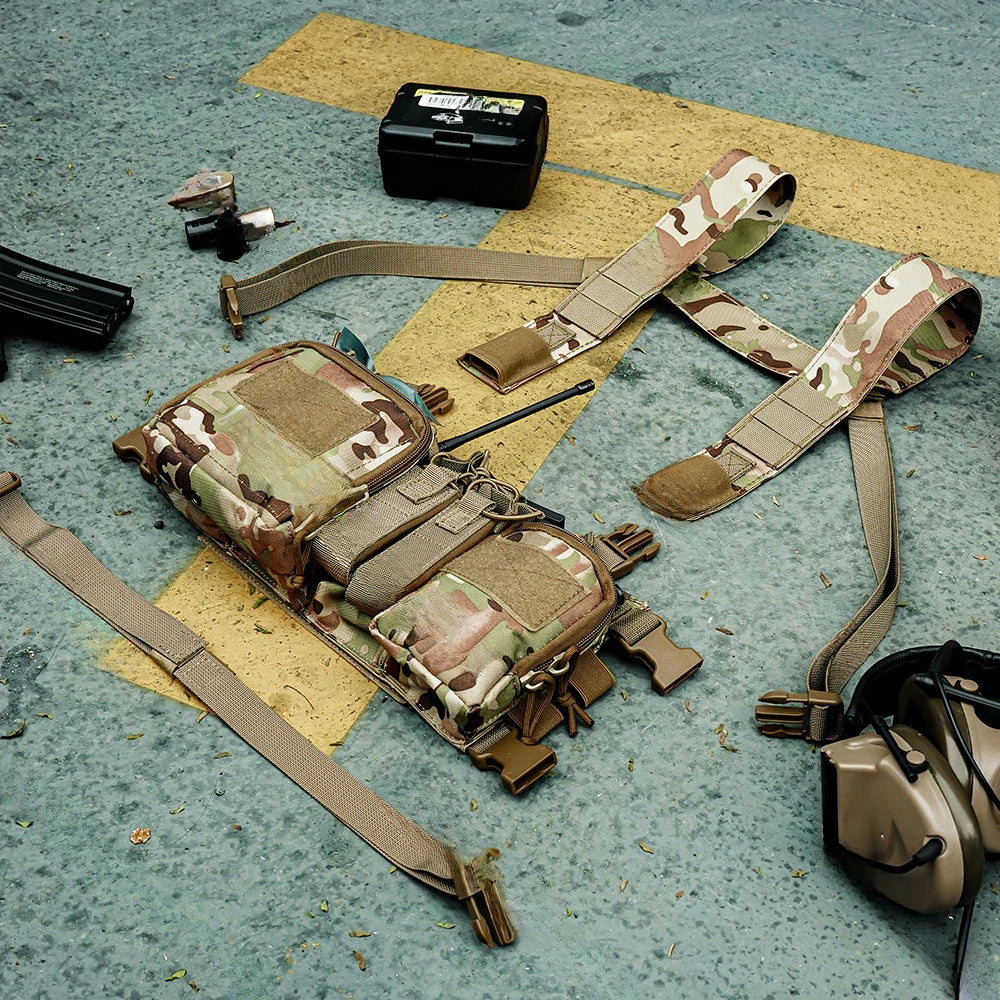 Molle System Chest Rig Tactical Vest CS Match Military Gear Pack Magazine Pouch Holster Waist Men Nylon Swat