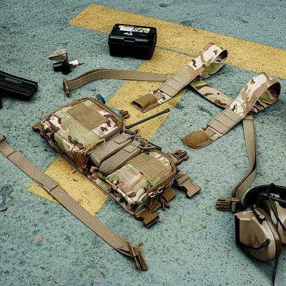 Molle System Chest Rig Tactical Vest CS Match Military Gear Pack Magazine Pouch Holster Waist Men Nylon Swat