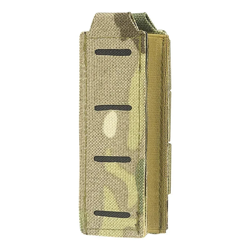 Outdoor Molle 9mm Magazine Pouch Single Mag Holder Universal Laser Cut Flashlight Pouch Knife Pocket Hunting Gear