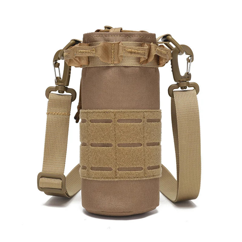 Tactical Molle Water Bottle Pouch Outdoor Sport Hydration Carrier Bag Nylon Travel Kettle Pack with Shoulder Strap