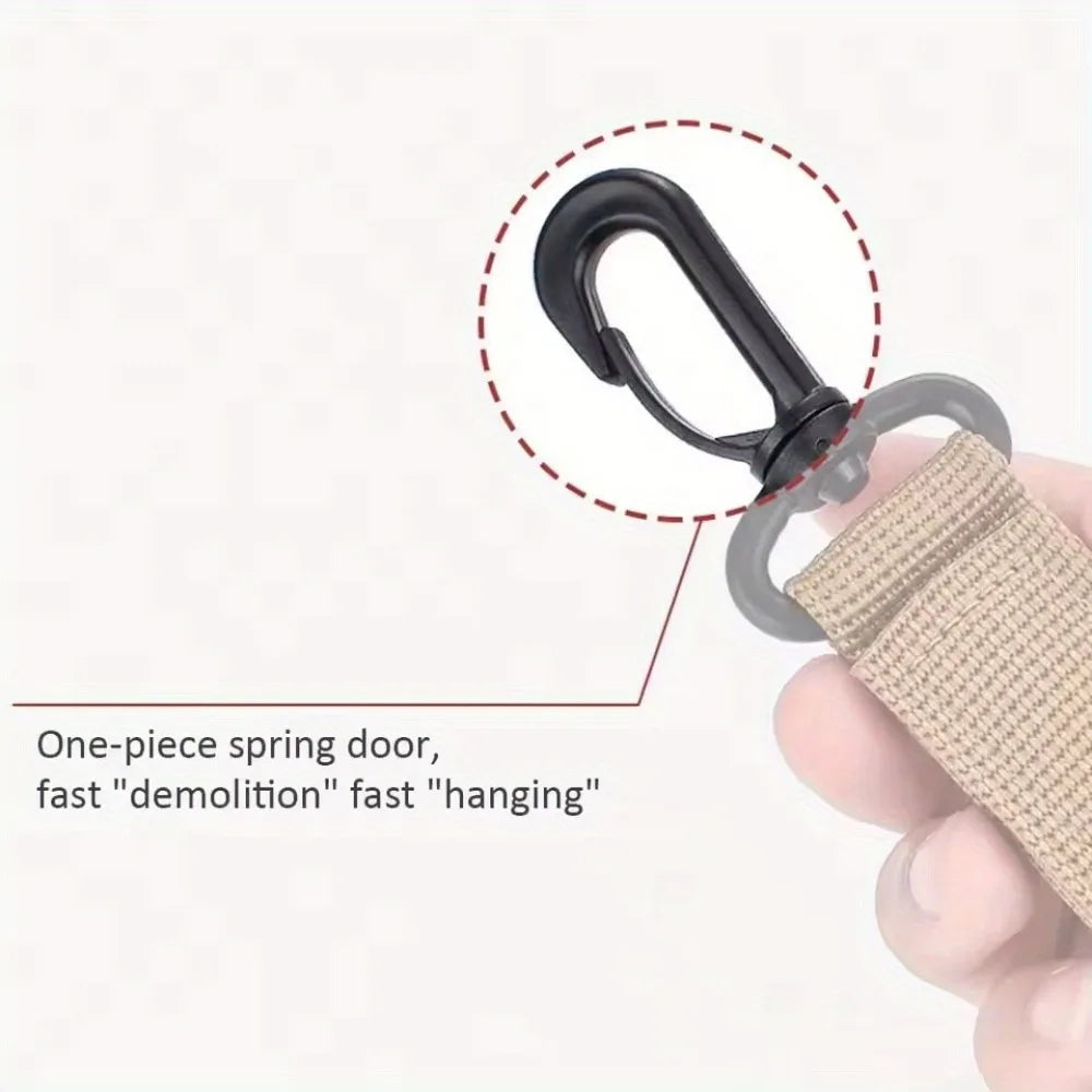 2PCS Climbing Accessory Outdoor Carabiner Strength Tactical Backpack Key Hook Webbing Buckle Hanging System Belt Buckle Hanging
