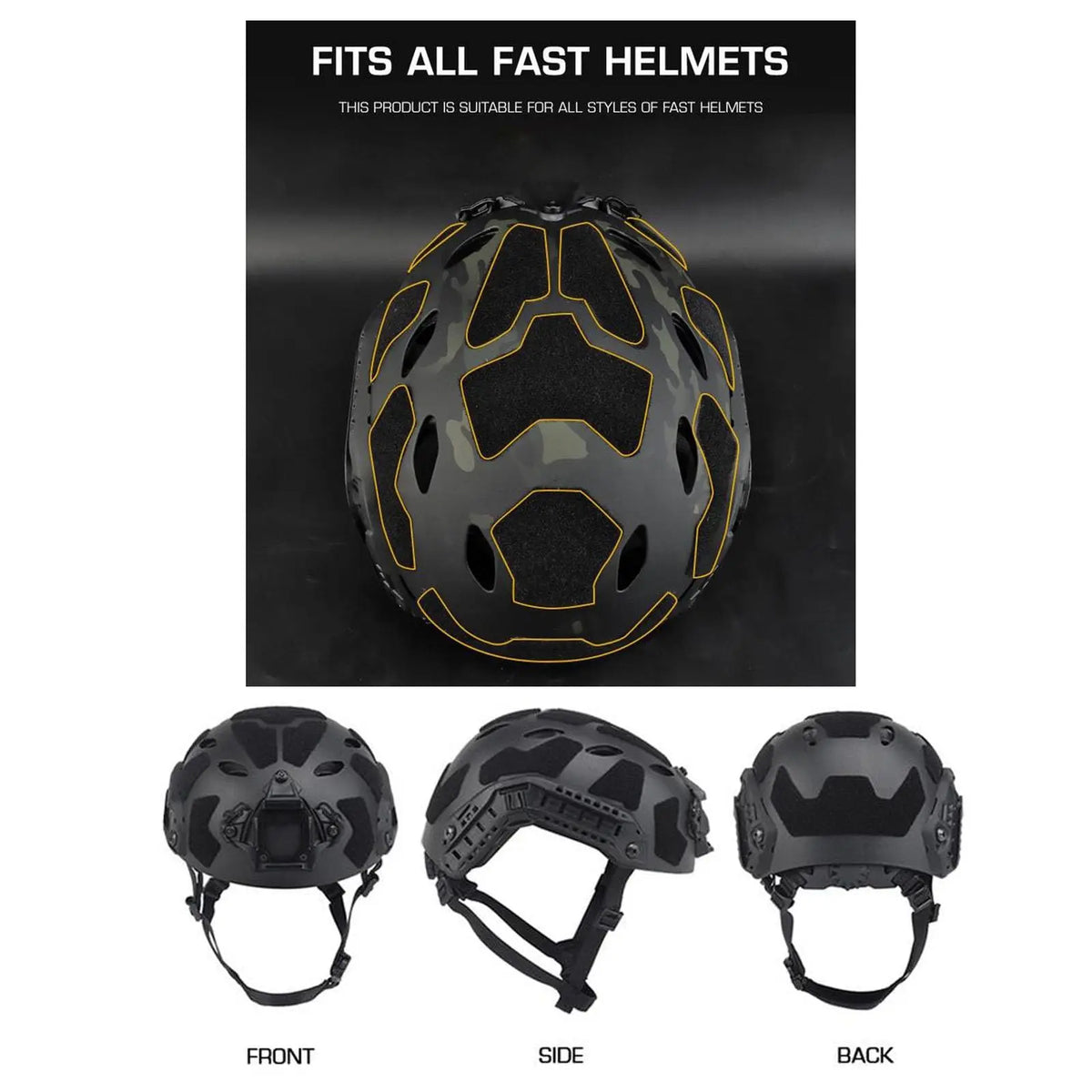 Tactical Helmets Patches 11Pcs Universal Exterior Tape Helmet Hook And Loop Fastener Set for Fast High Cut Helmet Magic Sticker