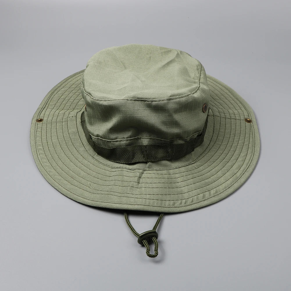 Camouflage Boonie Hat Tactical Bucket Hats Panama Summer Cap Hunting Hiking Outdoor Camo Sun Caps Men