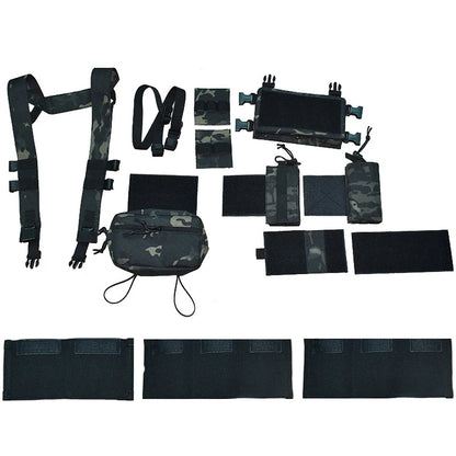 Men's Multicam Hunting MK3 Tactical Chest Rig Harness Modular Lightweight Military Airsoft Vest w/ 5.56 Mag Pouch Pantiball Gear
