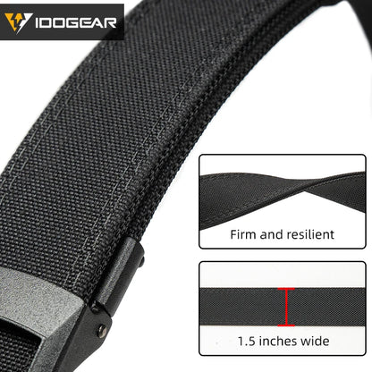 IDOGEAR 1.5 Inch Hard Tactical Belt With Adjustable Buckle 1000D Nylon for EDC CCW Duty Use 3448