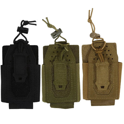 Portable MOLLE Radio Pouch for Walkie Talkie Open Top Quick Release Interphone Holder Bag Communication Gear for Hiking Camping