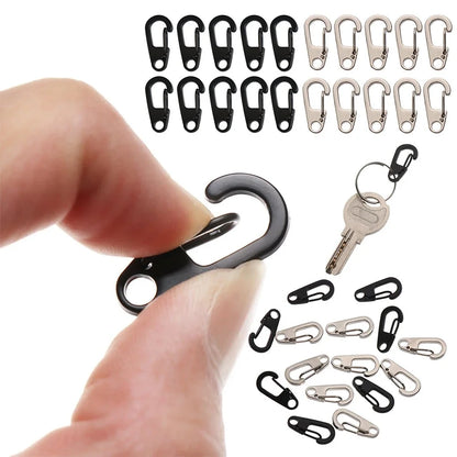 10pcs Mini Carabiner Set Outdoor Rope Clip Camping Paracord Accessories Knapsack Hanging Buckle  Daily DIY Keychain