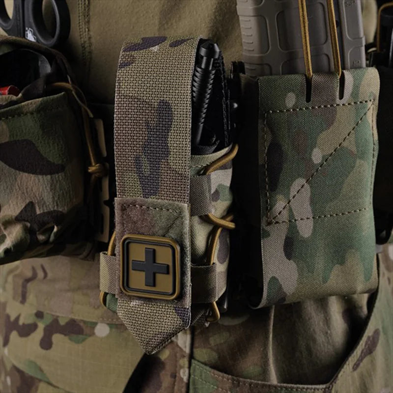 Vertical MOLLE Medical Pouch Flip Top Closure Universal Tourniquet Storage for Outdoor Survival Gear