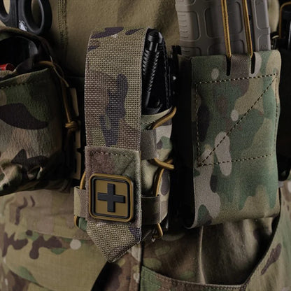 Vertical MOLLE Medical Pouch Flip Top Closure Universal Tourniquet Storage for Outdoor Survival Gear