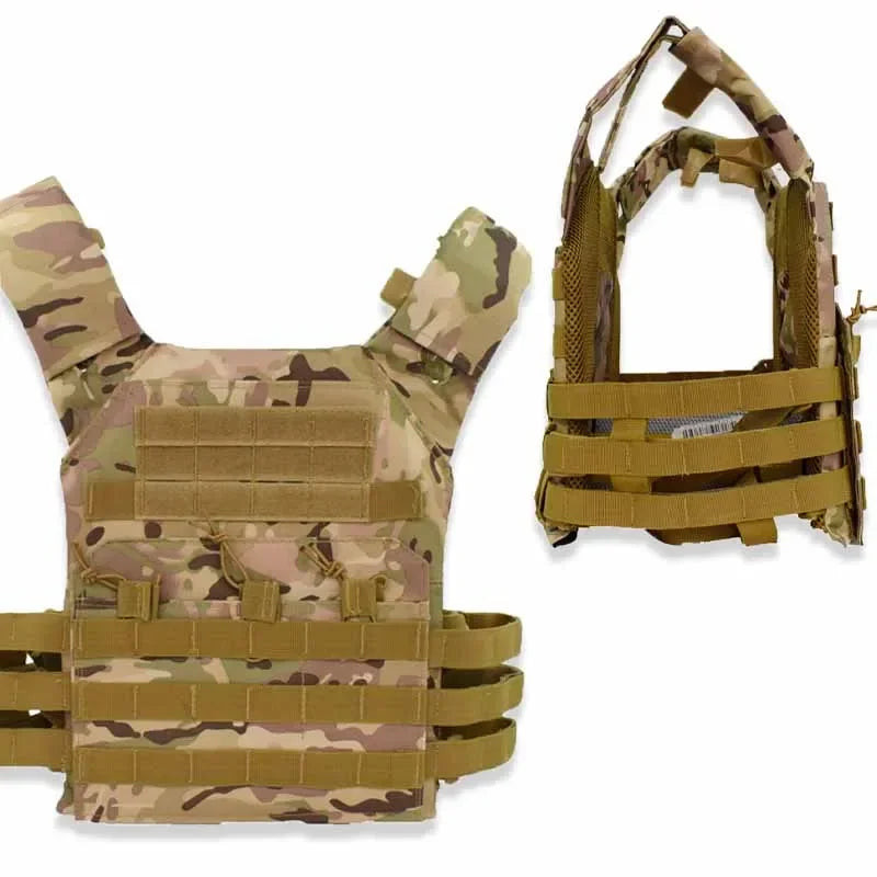 B4600D Security Tactical Vest Body Armor Lightweight Adjustable JPC Molle Pouch Plate Carrier Hunting Vest Training CS Game Gear