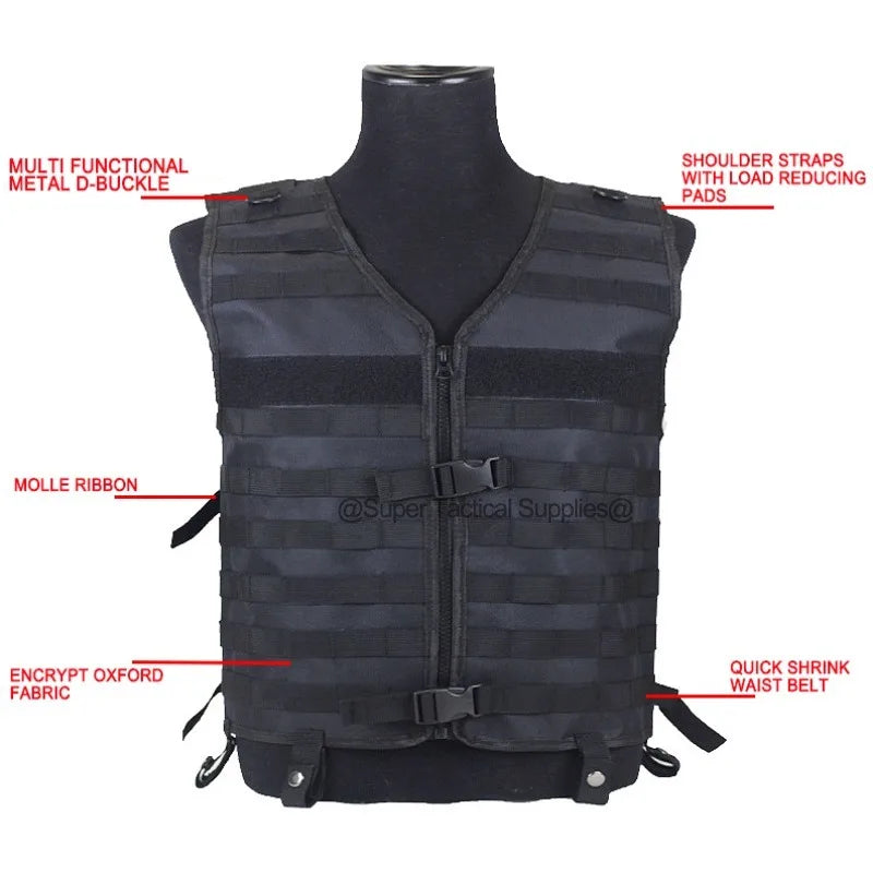 Adjustable Tactical Vest Field Hiking Load Carrier Hunting Vests Airsoft Molle Gear Security Guard Suit Breathable Sport Clothes
