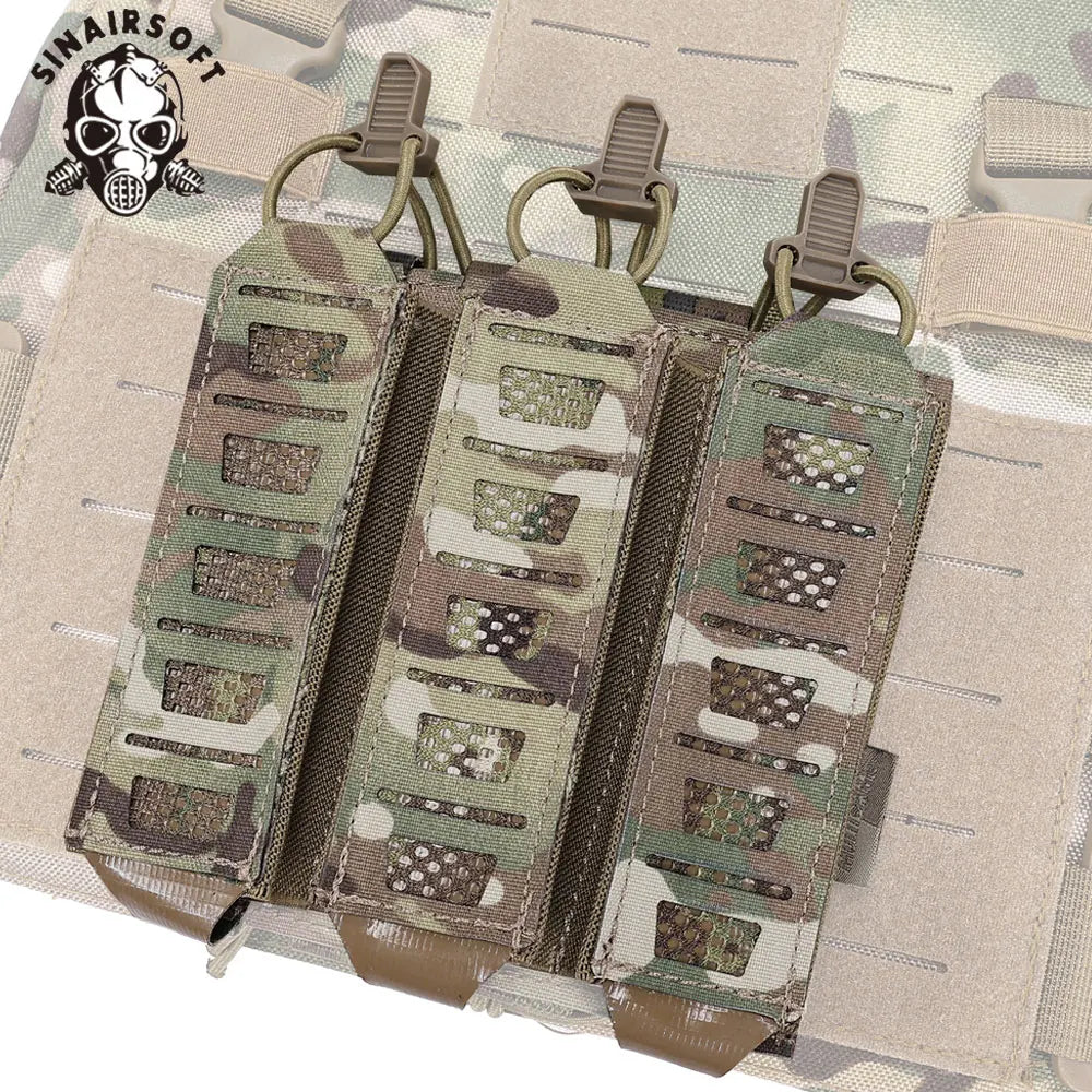 SINAIRSOFT Tactical MP5 MP7 Magazine Pouch With Elastic Retention Straps For Vest Chest Rig Accessories