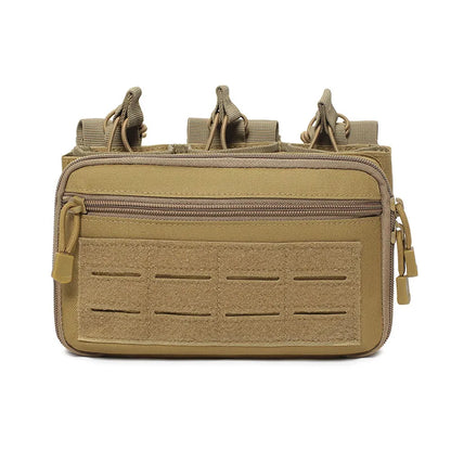 Quick-Draw Triple Mag Pouch, Rifle Ammo Cartridge Holder for 5.56mm/7.62mm, Molle Accessory Bag for Tactical Hunting & Airsoft