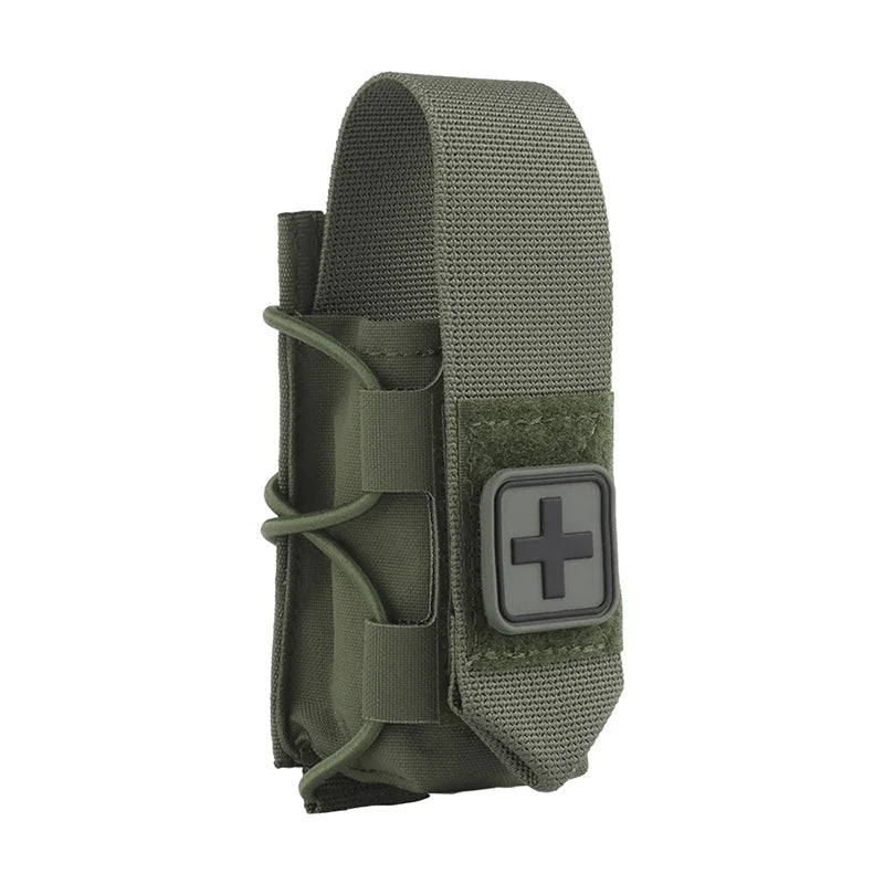 Vertical MOLLE Medical Pouch Flip Top Closure Universal Tourniquet Storage for Outdoor Survival Gear