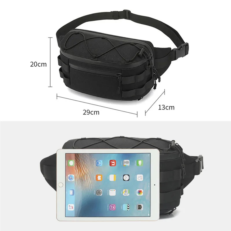 OZUKO Running Fanny Pack Men's Waist Bag Fashion Chest Pack Outdoor Sports Belt Bag for Teenager Waterproof Men Waist Bags