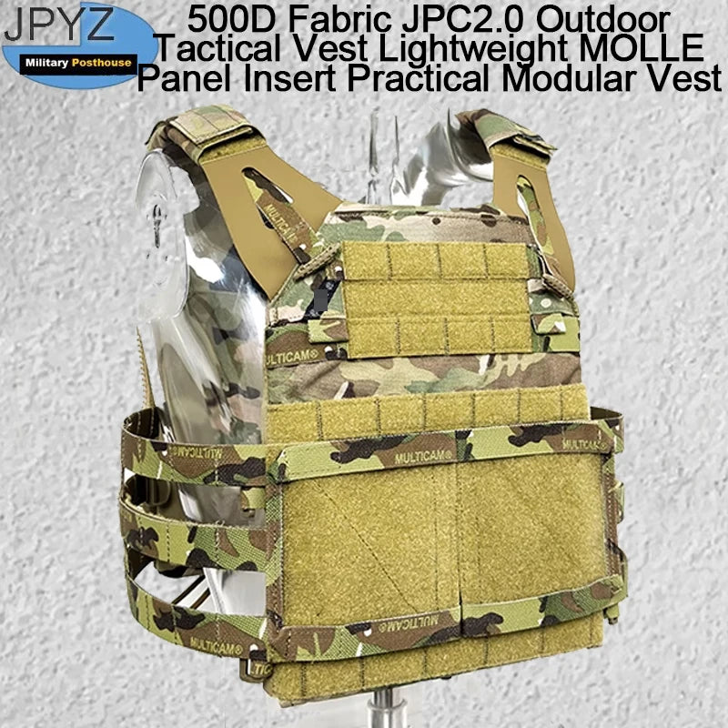 500D Fabric JPC2.0 Outdoor Tactical Vest Lightweight MOLLE Panel Insert Practical Modular Vest