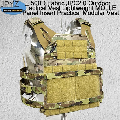 500D Fabric JPC2.0 Outdoor Tactical Vest Lightweight MOLLE Panel Insert Practical Modular Vest