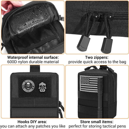 Molle Pouches 600D Small Tactical Waist Bag Water-Resistant Utility EDC Phone Bottle Pouch Men for Outdoor Backpack Attachments