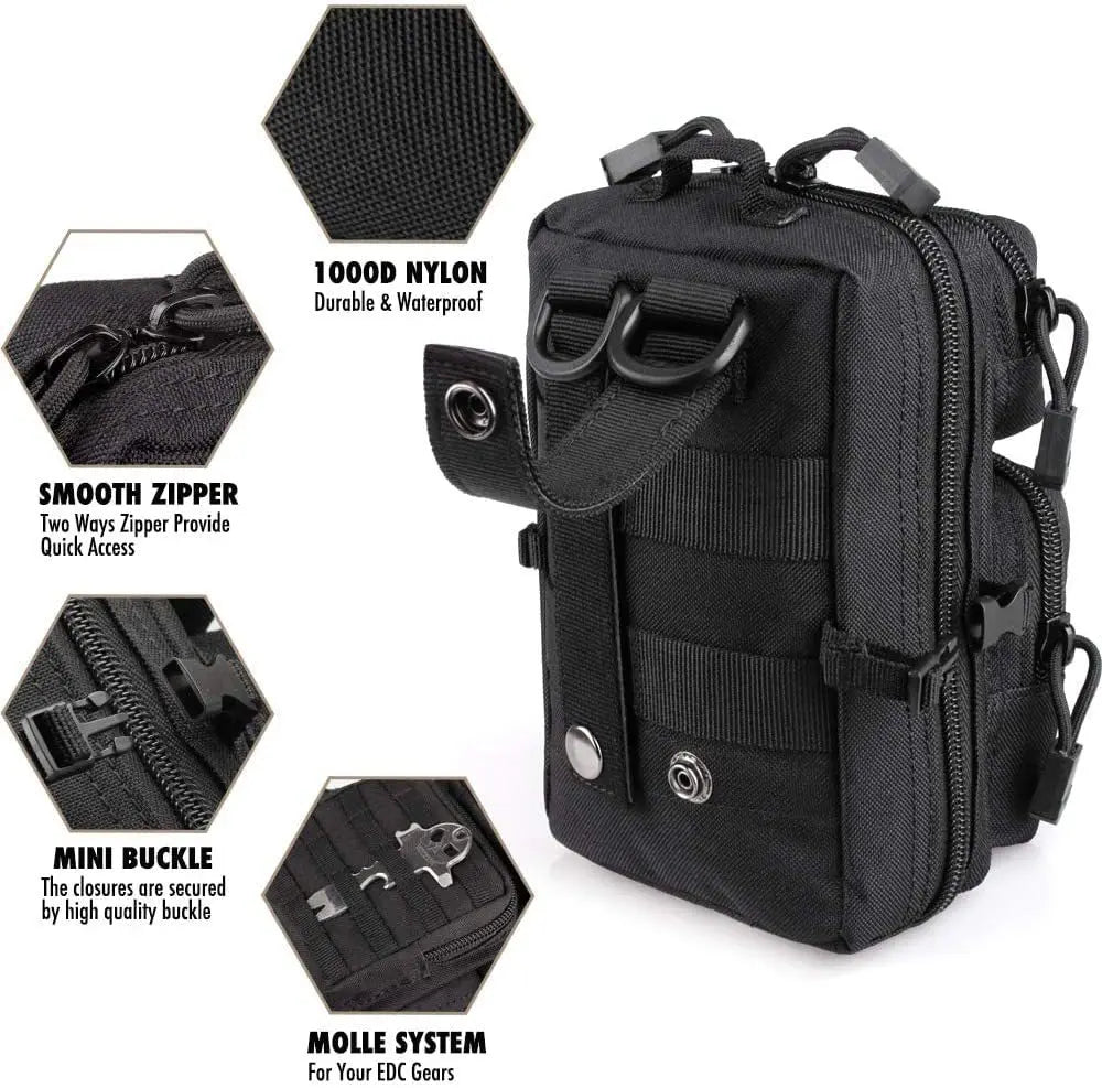Tactical Molle Utility Mini Backpack Outdoor Camping Tool Bag Phone Pouches EDC Waist Pouch Medical IFAK Pack