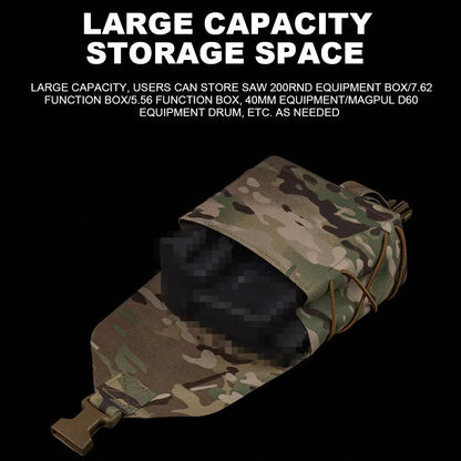 Tactical  ARC Mag PouchLarge Capacity 556/762/40MM/SAW 200RND Magazine Storage Bag Quick Access Molle Hunting Airsoft Belt Gear