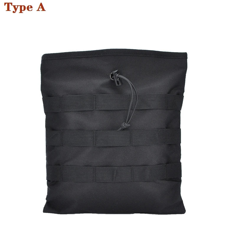 Tactical Molle Folding Magazine Dump Drop Pouch Utility Drawstring Recovery Mag Holster Ammo Bag Hunting Accessories Pouch