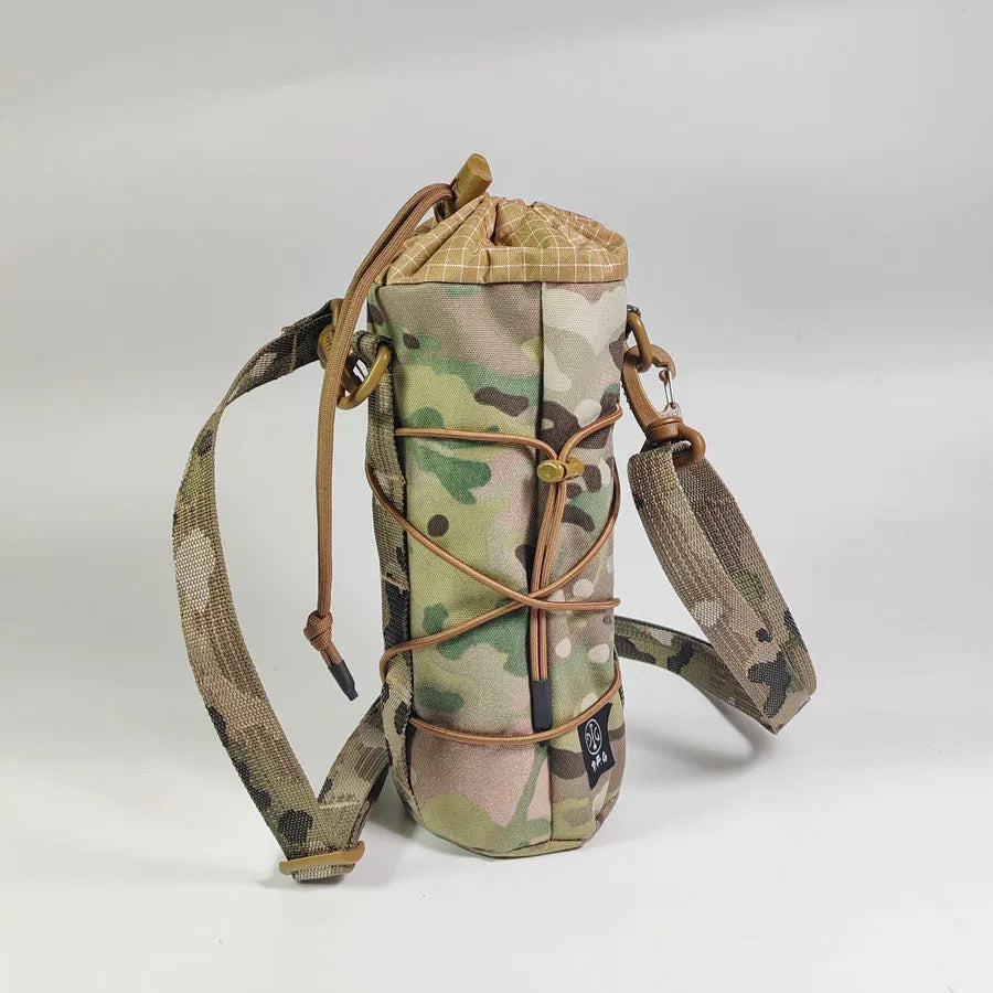 Outdoor Tactical Water Bottle Pouch Sling Bag 500D UHMWPE Fitting Adjustable Crossbody Water Bottle Holder for Hiking Camping