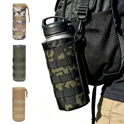 New MOLLE Tactical Water Bottle Holder 600D Nylon Drawstring Water Bottle Pouch for Outdoor Hunting Hiking Camping,6 Colors
