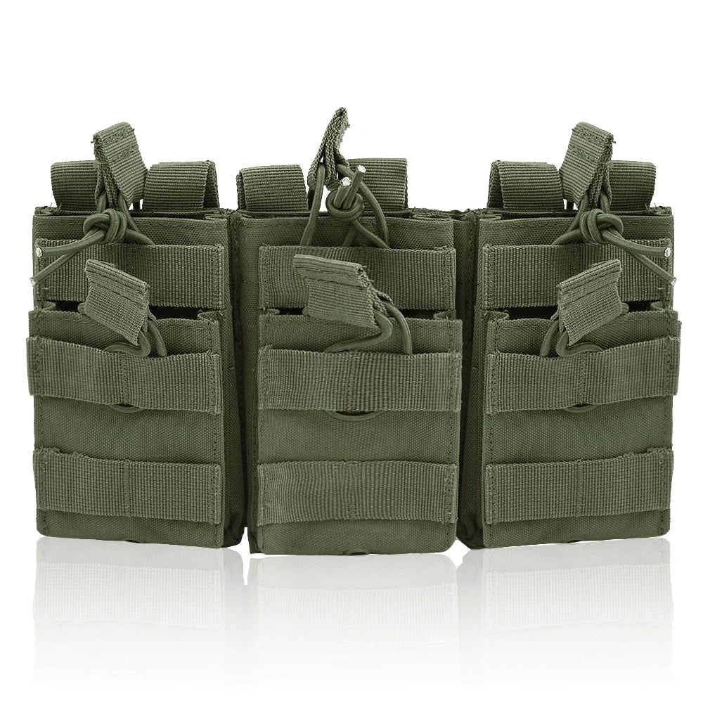 Molle Pouch Triple Magazine Pouch Double-Layer Mag Pouches Universal Cartridge Holder for M4 M14 M16 AK AR