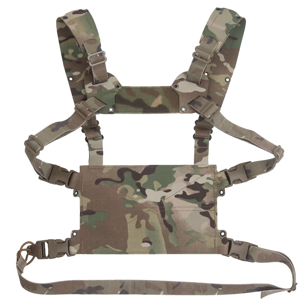 MOLLE Chest Rig Mini V2 H-type Ferro Style Lightweight Chesty Rig Tactical Vest Assault Training Plate Carrier Front Flaps Adapt