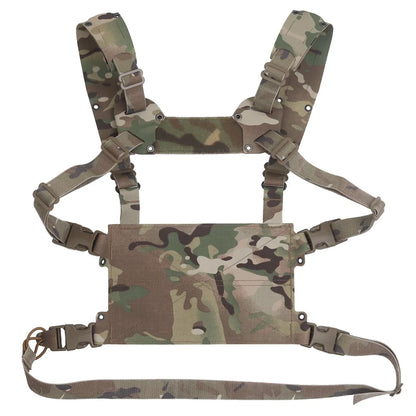 MOLLE Chest Rig Mini V2 H-type Ferro Style Lightweight Chesty Rig Tactical Vest Assault Training Plate Carrier Front Flaps Adapt
