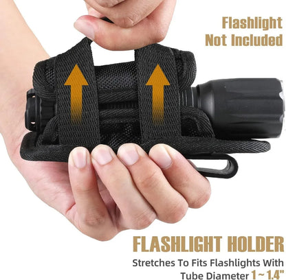 Nylon Tactical Flashlight Holder Molle Belt Holster Torch Case Pouch for Hunting Fishing Outdoor Sports