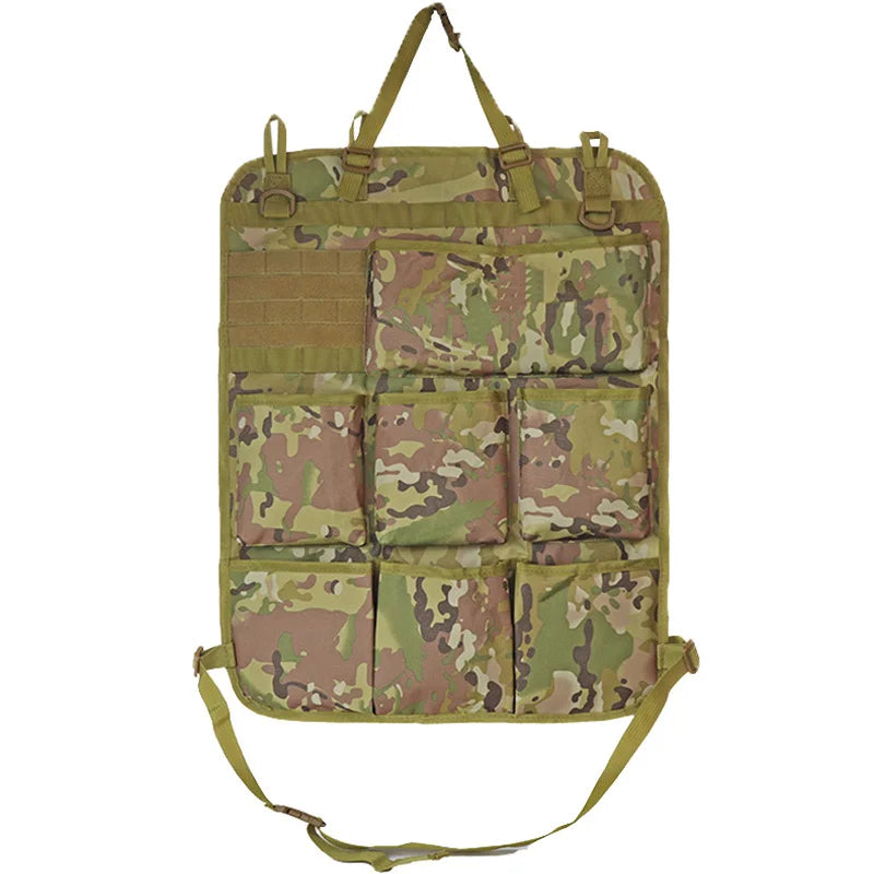 Tactical Camouflage Car Seat Backrest Storage Bag Hanging Organizer Vehicle Interior Accessory Space Saver Hanging Pouch