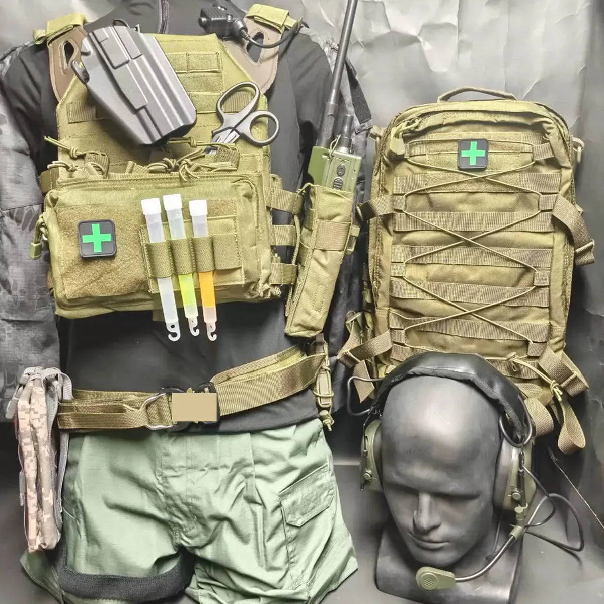 Tactical Combat Vest Set Airsoft Training Chest Rig Role Play Outfit for Wargame Paintball Outdoor Cosplay Equipment Gear Set