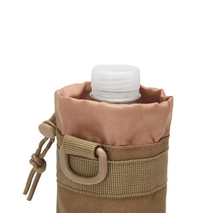 Portable  Water Bottle Bag 1000D Nylon Tactical Pouch Adjustable Drawstring Hydration Carrier for Outdoor Activities