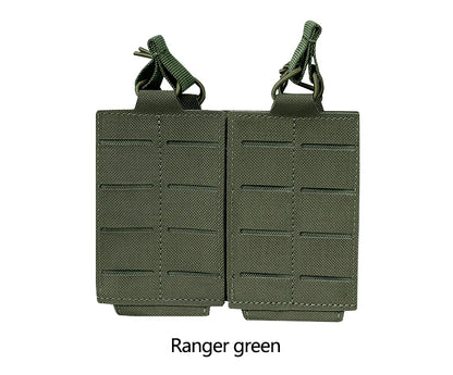 AG 3 MOLLE 5.56 M4 Triple Magazine Pouch Bungee Retention Tactical Vest K19 Plate Carrier Front Placard MAG Holder Bag Airsoft
