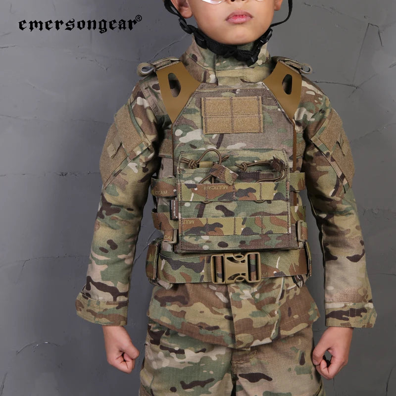 Emersongear Hunting Vest For Kids Modular MOLLE Plate Carrier Hiking Training Outdoor Sports Combat Body Protective Nylon