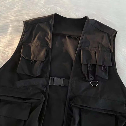Utility Vest, Cargo Vest Sleeveless Jacket, Breathable Casual Waistcoat Outerwear for Men Women Climbing Outdoor Sports